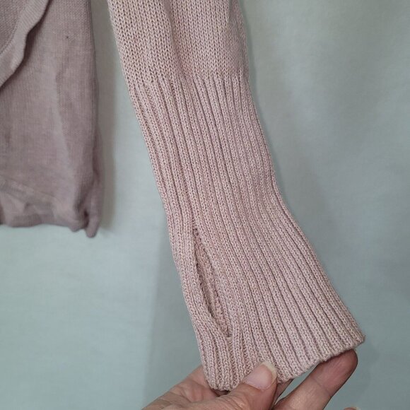 Dakini Sweater Women S Rose Pink Drawstring Cowlneck Long Sleeve Tunic Thumbhole - Picture 5 of 12